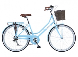 Viking Vélos de villes Viking Belgravia Vélo traditionnel pour femme 66 cm 6 vitesses Bleu 18