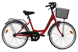 EDEN Bikes Vélos de villes VTC 24'' Fille équipé City avec Garde Boue, Porte Bagages et Panier Avant !