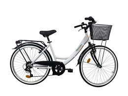 EDEN Bikes Vélos de villes VTC 26'' Femme Discovery Adventures - 6 Vitesses Shimano TY21 - Equipement City