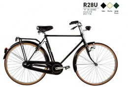 Cicli Puzone Vélos de villes Vélo 28 R, pour homme, frein à tringles, fabriqué en Italie, Homme, Noir , 55 cm