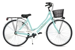 Genérico vélo Vélo pour femme de marche hollandais taille 26 vélos de ville vintage rétro avec panier turquoise