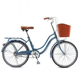 WOF Vélos de villes WOF Vélo de ville classique traditionnel pour femme avec cadre 19" style hollandais pour homme et femme, vélo de ville léger pour adulte (couleur : bleu)