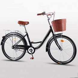 ZHOUZJ vélo ZHOUZJ Vlo de Confort Bicyclette Femme City Bike Vlo de Ville, 1-Vitesse, 20 Pouces, 24 Pouces, 26 Pouces, Noir, 20