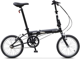 Aoyo vélo 16" Mini Vélos pliants, adultes Hommes Femmes étudiants Poids léger vélo pliant, haute teneur en carbone cadre en acier renforcé de banlieue de bicyclette (Color : Black)