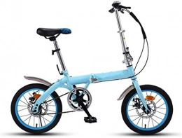 16 Pouces Vélo de Ville VTT Pliants Adulte, Bicyclette Vélo de Montagne Course Pliable Léger City Bike Tout Suspendu Suspension pour Unisexe Homme Femme, H100ZJ (Color : Blue, Size : 16 inch)