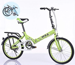 20" Ladies vélo Pliant, léger Mini Pliable vélo Portable Cruiser vélo pour Les étudiants Enfants Outroad Mountain Bike Urban Commuter Vélos de Route,Vert