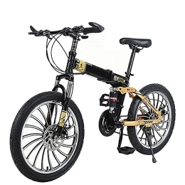 ITOSUI vélo 20 pouces VTT Vélos pliants avec cadre en acier à haute teneur en carbone Vélo 7 vitesses Double freins à disque Suspension complète antidérapante, Suspension VTT Vélos pour hommes ou femmes Cadre pli