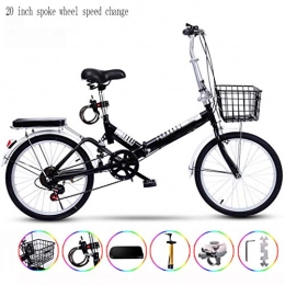 PHY vélo 21INCH Vitesse Spokeweel Changement Ultraléger Portable Pliant Vélo pour Adultes avec Auto Installation, Noir