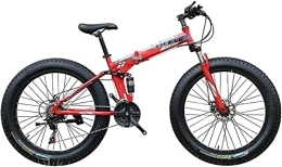 ADAPEY vélo ADAPEY Vélo VTT Vélo de Montagne vélo Pliant Gros Pneu vélo vélo Pliant Adulte vélos de Route Plage motoneige vélos for Hommes Femmes (Color : Rojo, Size : 26in)