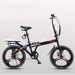 NYKK vélo Adulte Vélos pliants Vélo Pliant for Adultes Hommes et Femmes 7 Vitesse légère Mini Folding Bike avec V Frein de 20 Pouces Noir Blanc (Color : Black, Size : B)