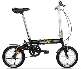 Aoyo Vélos pliant Adultes vélos pliants, unisexe enfants monovitesse Pliable vélo, mini-portable léger 14 pouces cadre renforcé vélo de banlieue, (Color : Black)