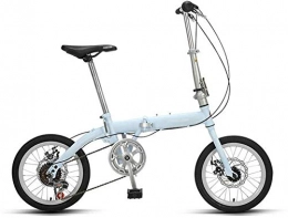AJH vélo AJH Vélos pliants vélo Pliable vélos Ultra-léger Portable Petit 16 Pouces vélo pour Les Hommes et Womenv (Couleur: Bleu, Taille: 125 * 86cm)