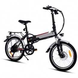 Ancheer vélo ANCHEER E-Bike Pliable 20" Vélo électrique Poignée et siège réglables Batterie au Lithium Amovible 36V / 8AH Shimano à 7 Vitesses 3 Modes de Conduite Charge maximale:120kg Noir