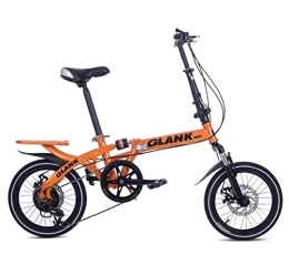 AOHMG vélo AOHMG Vélo Pliant Adulte, 6-Vitesses Ville Vélos pliants Unisexe Velo Pliable léger, Orange_16in