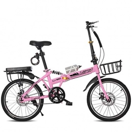 AOHMG vélo AOHMG Vélo Pliant léger, Adulte châssis Velo Pliable à Une Vitesse renforcé Garde Boue, Pink_20in
