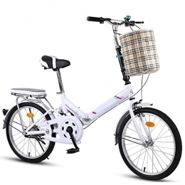 Aoyo vélo Aoyo Vélo Pliable à Vélo Ultra-léger Petit Vélo De Vitesse Variable De 20 Pouces Pliage Rapide(Size:16 inches, Color:Amortissement à Vitesse Unique Blanc)