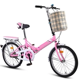 Aoyo vélo Aoyo Vélo Pliable à Vélo Ultra-léger Petit Vélo De Vitesse Variable De 20 Pouces Pliage Rapide(Size:20 inches, Color:Simple Vitesse Rose)