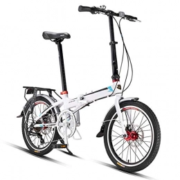 AQAWAS vélo AQAWAS Adulte vélo Pliant, en Aluminium léger de 20 Pouces Roues Pliable Compact de vélos, Grand pour l'équitation et Le navettage avec Urban Anti-Skid et des pneus résistant à l'usure, White