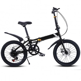 ASPZQ vélo ASPZQ Vélos Pliants, Mini Portable De 20 Pouces Bike Bike 6 Speed ​​Mountain Vélo pour Hommes Femmes-Étudiants Et Navetteurs Urbains, Noir