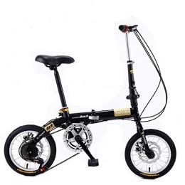 ASYKFJ Vélos pliant ASYKFJ vélo Pliable Portable vélo pliant-14inch Roue Adulte Enfant Femmes et Man City Banlieue de vélos, Noir (Color : 5 Speeds)
