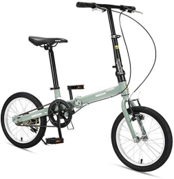 AYHa Vélos pliant AYHa 16" Vélos pliants, Haute-carbone en acier léger Poids vélo pliant, Mini monovitesse renforcé Cadre de banlieue vélo, portable léger, vert
