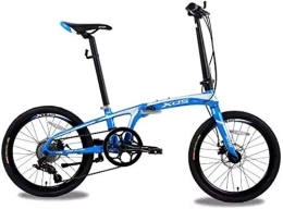 AYHa Vélos pliant AYHa 20" vélos pliants, adultes unisexe 8 vitesses à double disque de frein Poids léger vélo pliant, en alliage d'aluminium léger vélo portable, Bleu