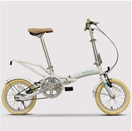 AYHa vélo AYHa Mini Vélos pliants, 14 pouces Adultes Femmes monovitesse Pliable bicyclette, portable léger super compact urbain de banlieue de vélos, blanc