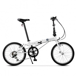 BCX vélo BCX Vélos pliants, adultes 20 'vélo pliable à 6 vitesses à vitesse variable, siège réglable, vélo de ville pliable léger, blanc, blanc