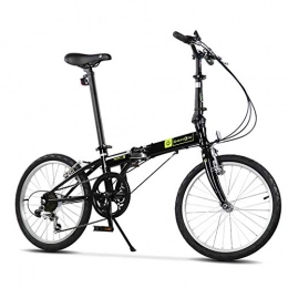 BCX Vélos pliant BCX Vélos pliants, adultes 20 'vélo pliable à 6 vitesses à vitesse variable, siège réglable, vélo de ville pliable léger, blanc, Noir