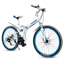 BCX vélo BCX Vélos pliants pour adultes, VTT pliant à double frein à disque en acier à haute teneur en carbone, vélo pliable à double suspension, vélo de banlieue portable, rouge, 24 '27 vitesses, blanc, 26 '24