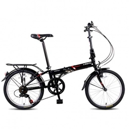 BCX Vélos pliant BCX Vélos pliants pour adultes, vélo pliable portable léger de 20 'à 7 vitesses, vélo de banlieue urbain en acier à haute teneur en carbone avec porte-bagages arrière, noir, Noir