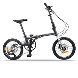  Vélos pliant Bicycles for Adults 9-Speed Folding Bicycle Chrome Molybdenum Steel Disc Brake Folding Bike 16 inch 349 Scooter (Color : Black, Size : 9)