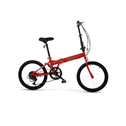  vélo Bicycles for Adults Bicycle, 16 inch, 20 inch Folding Variable Speed Bicycle Men Women Adult Student Ultra-Light Portable Folding Leisure Bicycle (Color : Red, Size : 16ih)