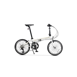  vélo Bicycles for Adults Folding Bicycle Dahon Bike Chrome Molybdenum Steel Frame 20 inches Base (Color : White)