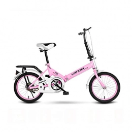 BIKESJN Vélos pliant BIKESJN Vélo Pliant vélo for vélos Adulte étudiant vélo Ultra-léger en Acier au Carbone 16 Pouces vélo Enfants ( Color : Pink )