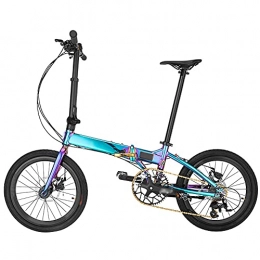 BLLXMX Vélo De Montagne Vélo Pliante Cadre en Acier Au Carbone Haute Violet Bleu Violet, Vélo De 20 Pouces, Siège Confortable, Pneus Antidérapants Et Résistants à l'usure