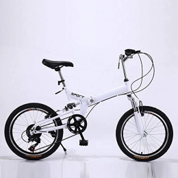 CEALEONE vélo CEALEONE Bike-to-Go vélo Pliant - 20" Roue, Suspension hydraulique Amortisseur arrière, pédales Pliables, en Alliage d'aluminium Cadre de vélo, Blanc