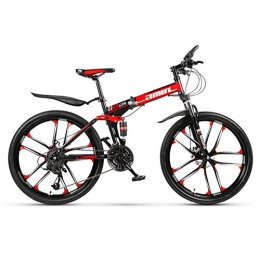 CENPEN vélo CENPEN Vélo de montagne pliable pour sports de plein air, 27 vitesses, suspension complète, VTT, frein à disque, vélo unisexe (66 cm) (couleur : noir)