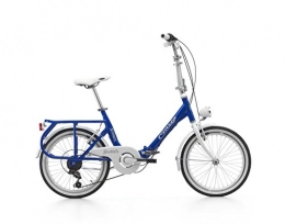 Cicli Cinzia Vélos pliant Cicli Cinzia Citybike Sixtie's Vélo Pliable pour Adulte 6 Vitesses Revo Shift Freins V-Brake Aluminium Unisexe Bleu Roues 20 Pouces