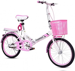 Clothes Vélos pliant CLOTHES Commuter City Road Bike, Vélos 20 Pouces vélo Pliant Rose vélo Adulte Pédale vélo étudiant Vélo Dames Vélo Princesse Vélo (Couleur: Rose, Taille: 20inch), Unisexe (Color : Pink, Size : 20inch)