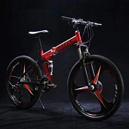 Comooc Vélos pliant Comooc - Vélo pliable pour adulte - vélo de montagne à double absorbeur, vitesse variable - pour hommes et étudiants universitaires, Homme, noir / rouge