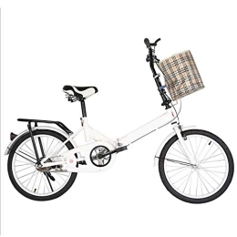COUYY vélo COUYY Vélo vélo 20 Pouces vélo Adulte Pliant vélo élémentaire et intermédiaire Bicyclette, Blanc