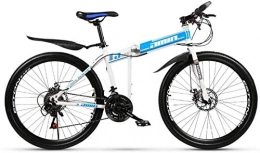 CYSHAKE vélo CYSHAKE Faire des Exercices Vélo Pliant, 24 Pouces VTT Pliable, en Acier au Carbone Bicyclette 21 Pleine Vitesse Suspension VTT avec Garde-Boue (Color : Blue)