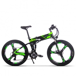 cysum Vélos pliant cysum vélo électrique RT860 36V 12.8A Batterie au Lithium vélo Pliant VTT 17 * 26 Pouces vélo électrique Intelligent (Vert-Noir)
