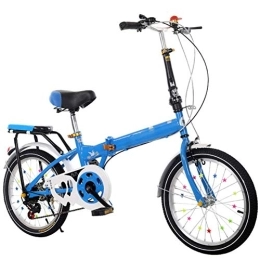 D&XQX vélo D&XQX 14 Pouces vélo Pliant vélo Pliable Banlieue vélos Femmes Étudiant vélo en Aluminium léger Cadre Absorption de Choc 106X83cm, Bleu, 14 inches