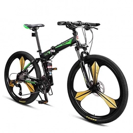 DJYD vélo DJYD 26 Pouces Mountain Bikes, 27 Vitesses à surmultipliée Mountain Trail Bike, Pliable Haute teneur en Carbone Cadre en Acier Hardtail Mountain Bike, Vert FDWFN (Color : Green)