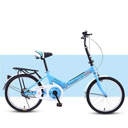 DQWGSS Vélos pliant DQWGSS Vélo Pliant Adulte Mini léger avec Frein de sécurité siège réglable et Guidon vélo de Route Pliable pour Hommes Femmes Adolescents, Bleu