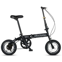 Dxcaicc vélo Dxcaicc Vélo Pliant de 12 Pouces Vélo Pliable pour Adultes Vélo Portable Compact V-Brake Vélo Pliant en Acier au Carbone, Noir