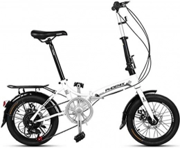FEE-ZC vélo FEE-ZC Vélo de Ville Portable Universel 16 Pouces 6 Vitesses Banlieue Plier Cadre en Acier à Haute teneur en Carbone pour Adulte Unisexe
