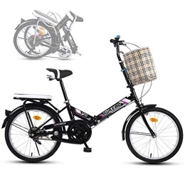 FLBTY vélo FLBTY Vélo Pliable, Petit vélo Ultra léger Portable avec Changement de Roue, Cadre de Support à Double Tube, Changement de Vitesse en 7 étapes, Amortisseur en Spirale, Facile à Plier